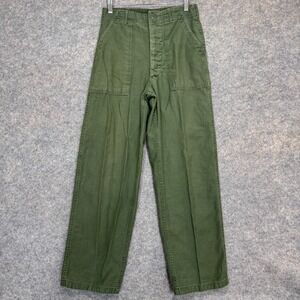 VTG US Army OG-107 Baker Fatigue Pants 27x30 Rare Type 1 Vietnam War Era 60s